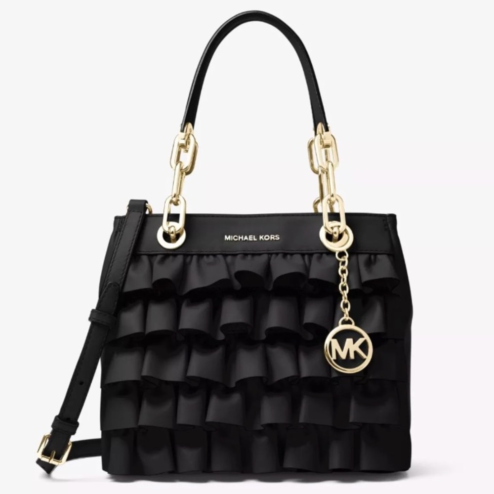 SOLD⛔️Authentic Michael Kors ruffled leather satch - Picture 3 of 8